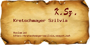 Kretschmayer Szilvia névjegykártya